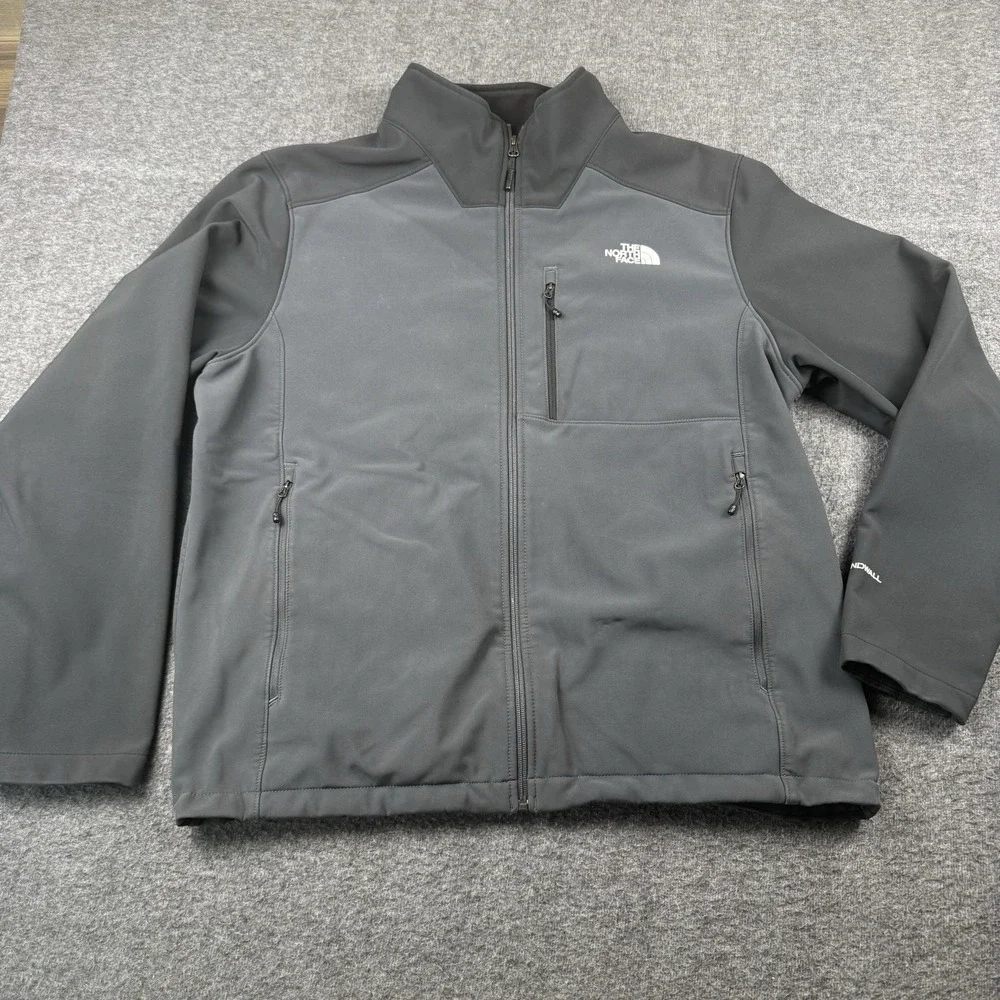 The North Face Jacket Mens XL‎ Black WindWall Softshell Full Zip Hiking Outdoors